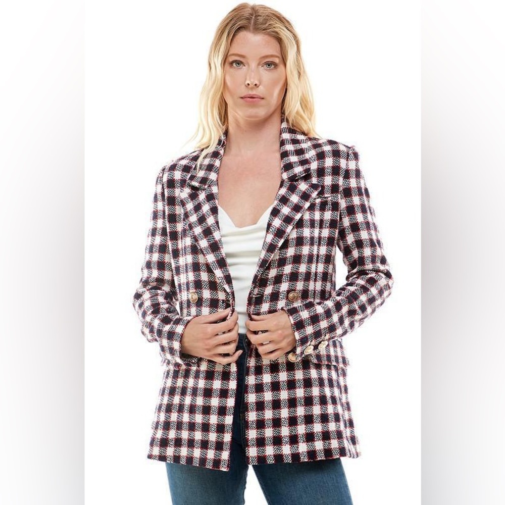 NEW WOMEN TCEC TWEED BLAZER STYlE JACKET SIZE / M